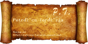 Petrács Terézia névjegykártya